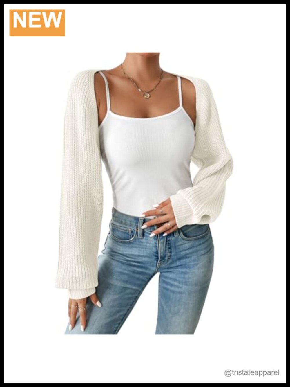 Women's Y2K Bolero Shrug Long Sleeve Knit Cropped Cardigan Acrylic